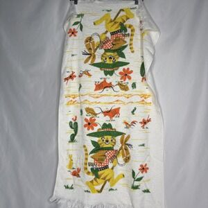 Vtg‎ Cannon Towel Decorators Cowboy Cat Youth  Bath Towel 38x22" Desert Western